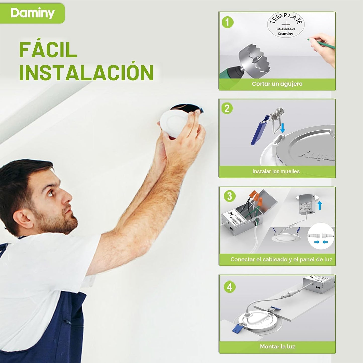 DAMINY - Paquete de 24 luces LED empotradas de 6 pulgadas con caja...