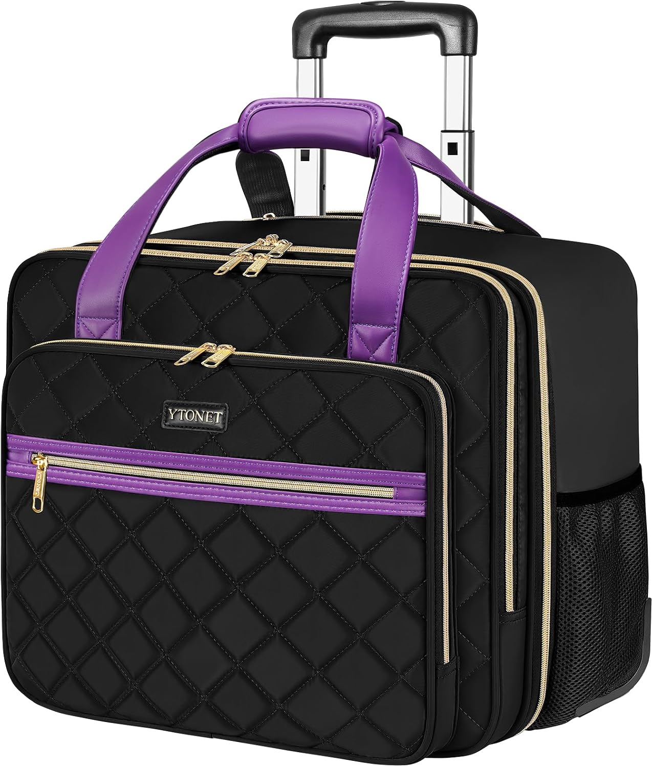 Ytonet Bolsa con ruedas para laptop, maletín con ruedas de 17.3 pul...