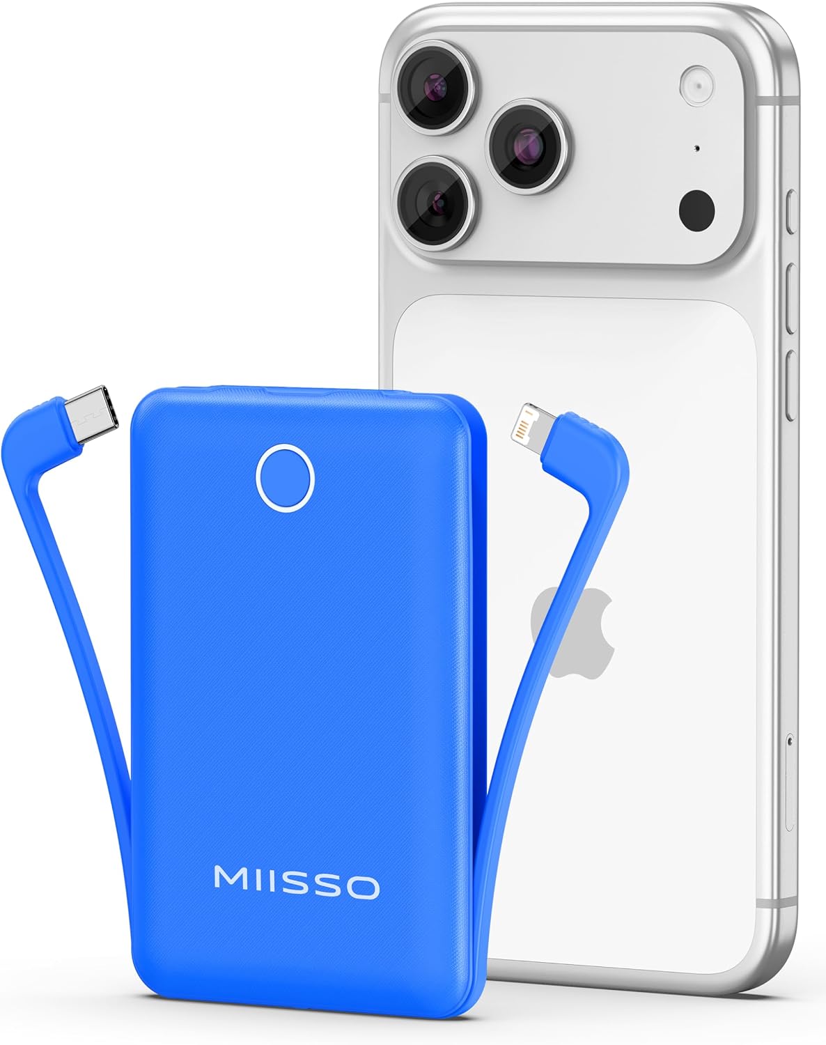 miisso Cargador Portátil Mini de 10000mAh con Cable Incorporado, Ba...