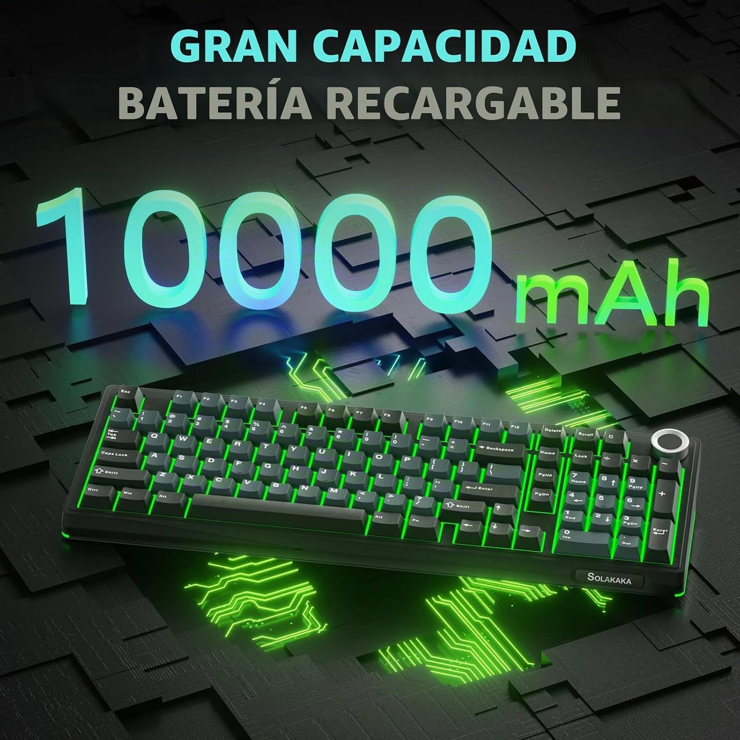 SOLAKAKA KI99 Pro Teclado mecánico inalámbrico con interruptor sile...