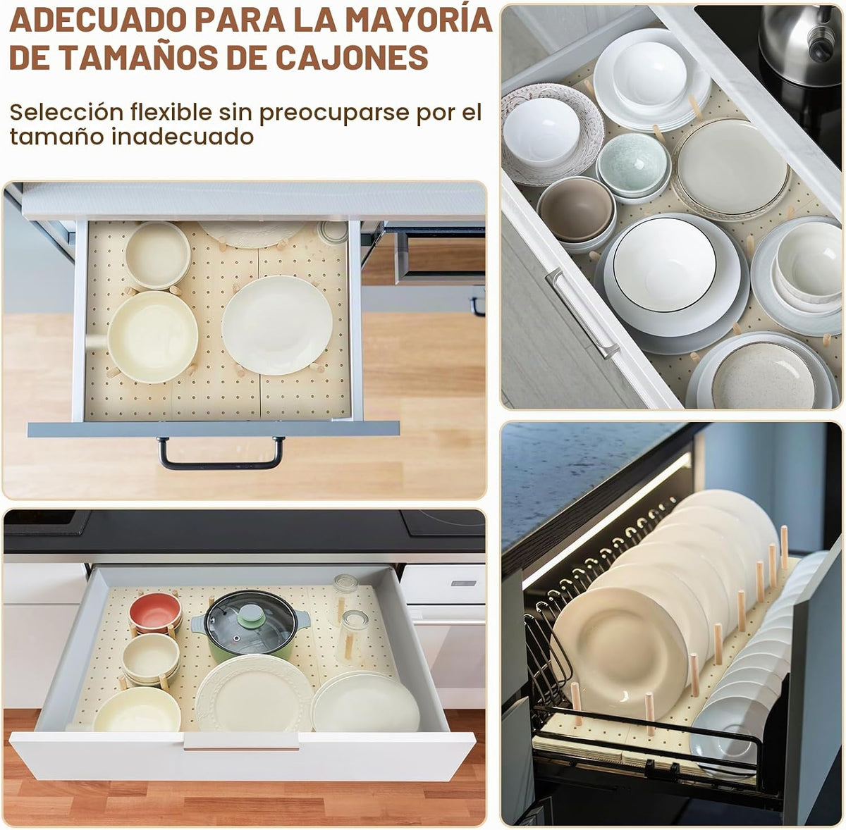Kigley 6 Piezas Organizador de Cajón de Tablero de Clavijas de Made...