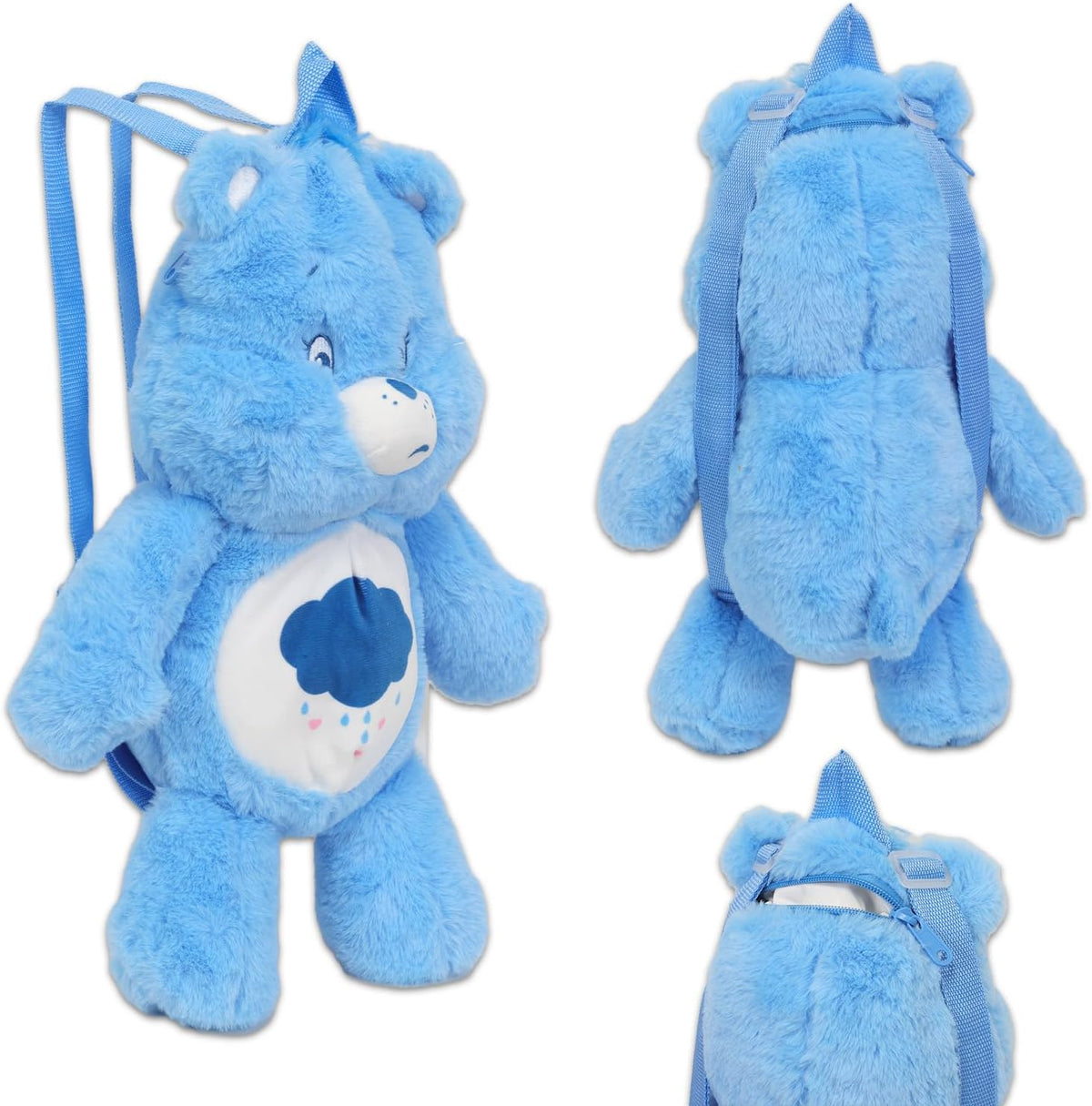 Care Bears Grumpy Bear - Juego de mochila de peluche, paquete con m...