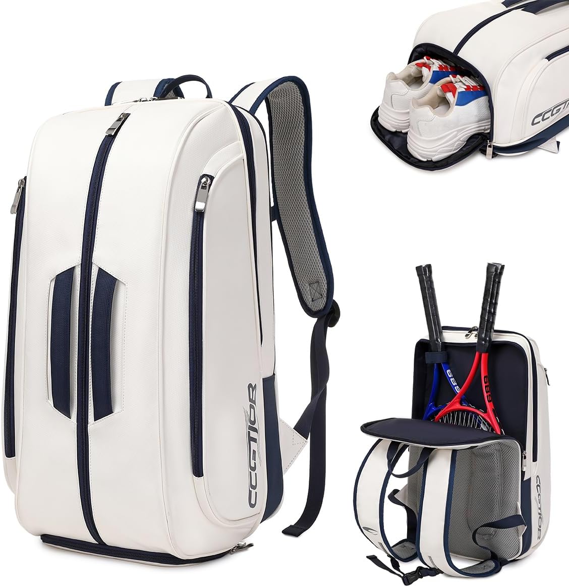CCGTIOR Bolsa para Raqueta De Tenis Mochila Pickleball Padel con Co...