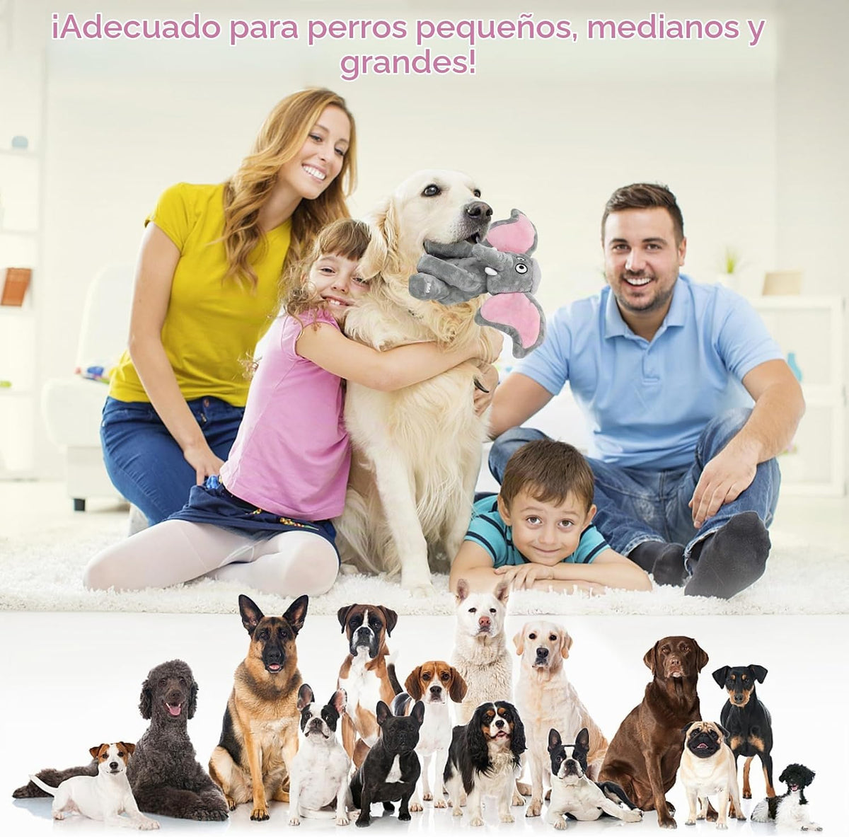 Letsmeet - Juguetes de peluche grandes y chirriantes y papel arruga...