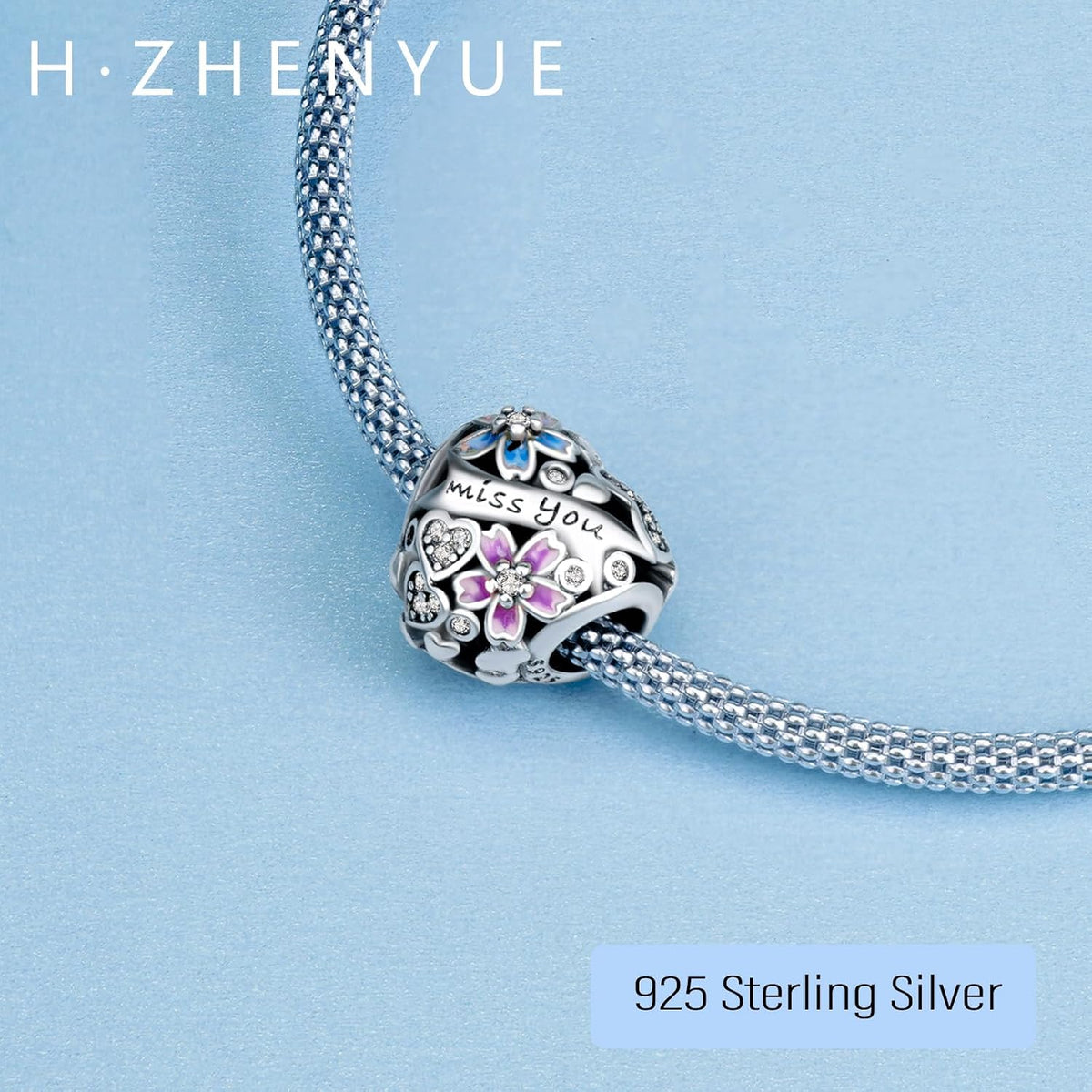 H.ZHENYUE Dijes de plata esterlina 925 con diseño de personaje de p...
