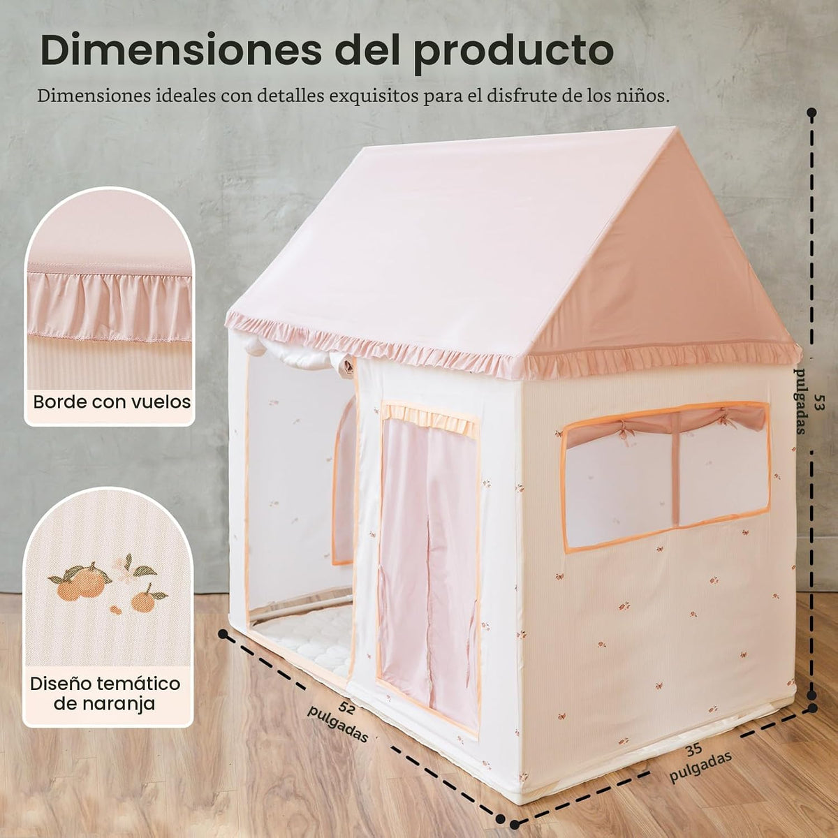 Tiny Land - Tienda de campaña para niños pequeños con alfombra, cas...