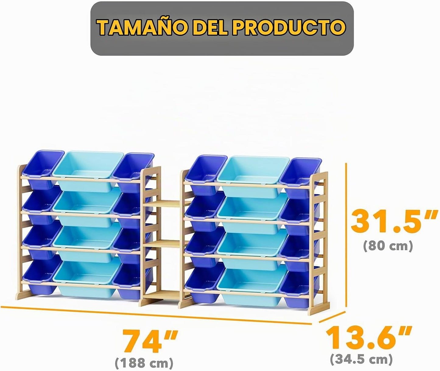 SpaceAid Organizador grande de almacenamiento de juguetes con 24 co...