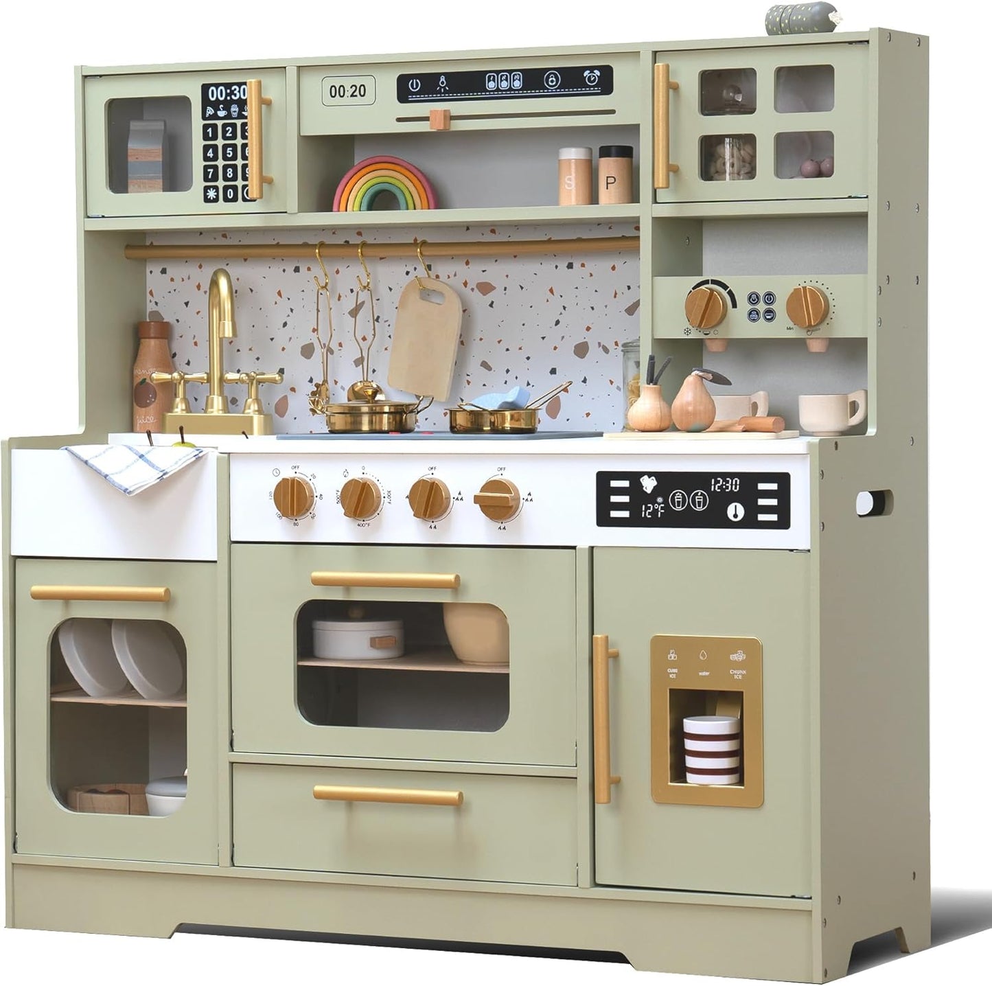 Juego de cocina de madera para niños \u2013 Cocina de simulación re...