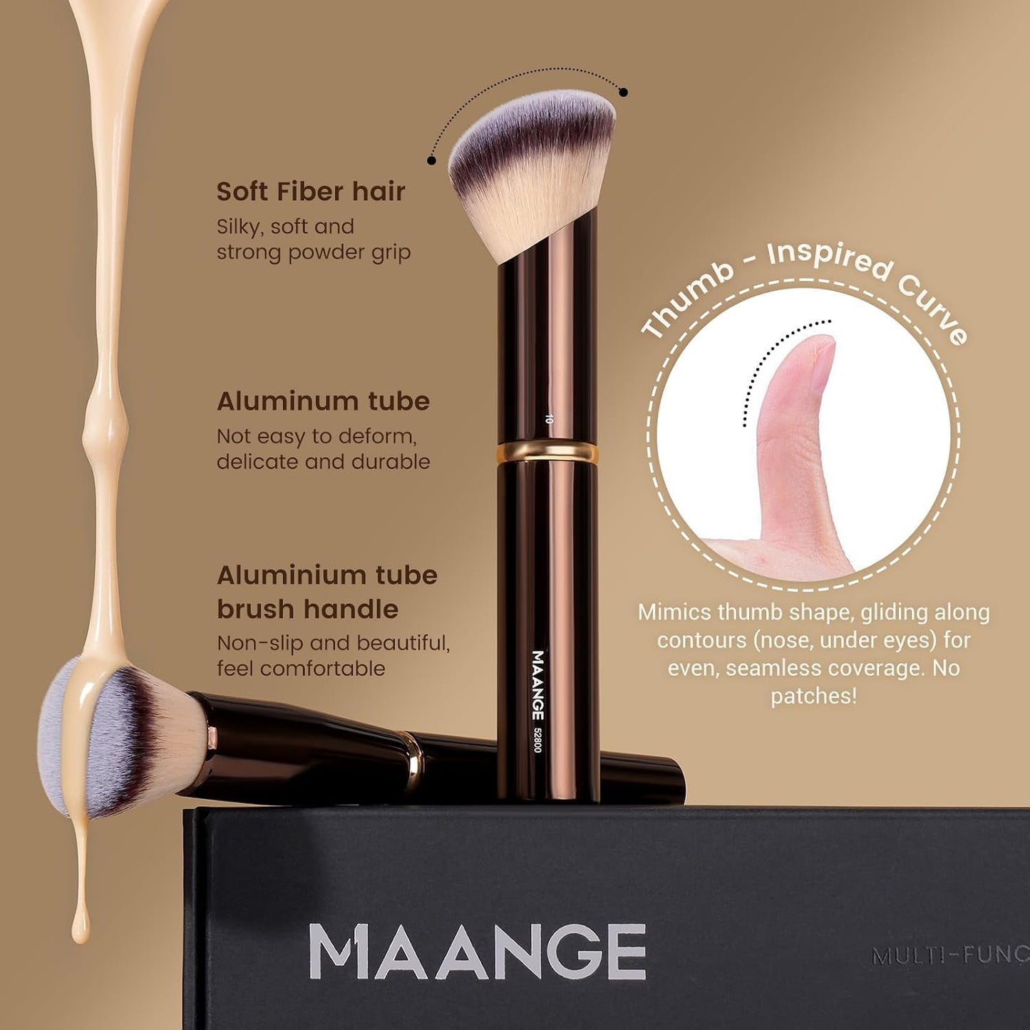 MAANGE Juego de 16 brochas de maquillaje profesionales para base, p...