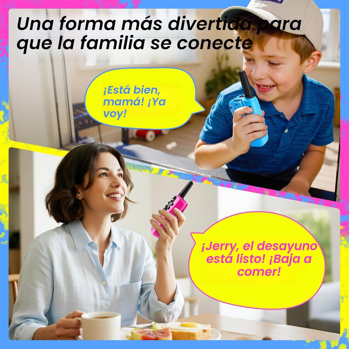 Walkie Talkies para niños, juguetes para niños y niñas de 4 a 6 año...