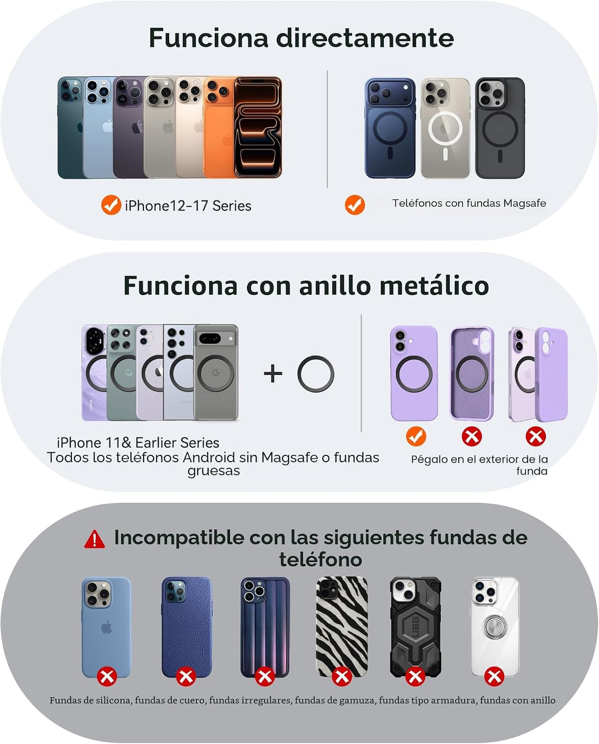 Miracase - Soporte de coche MagSafe [imán fuerte de 3800 gf y base...