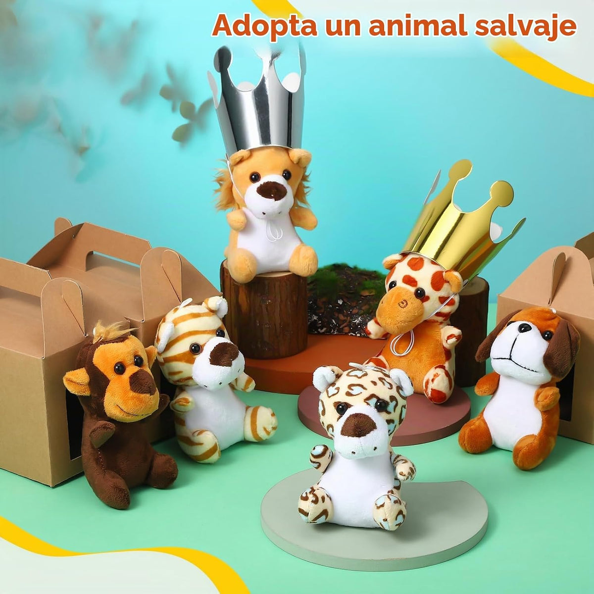 Guiqulai - Juego de 40 juguetes de peluche de animales de peluche p...