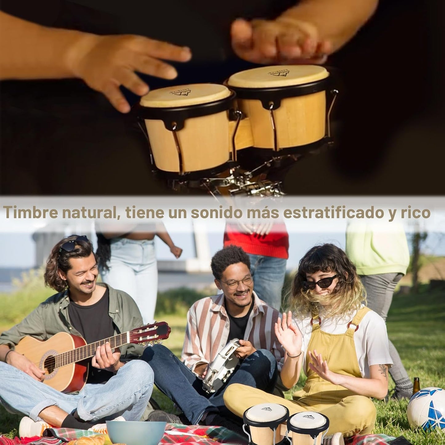 EastRock Bongo - Juego de tambor de 4 y 5 pulgadas para adultos, pr...