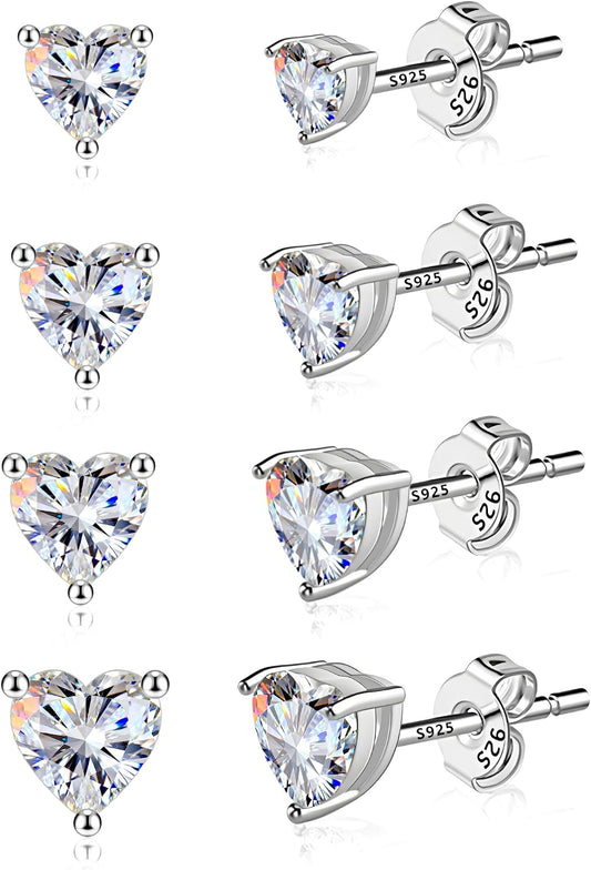 ALEXCRAFT Aretes de tuerca de plata de ley para mujeres y niñas, ci...