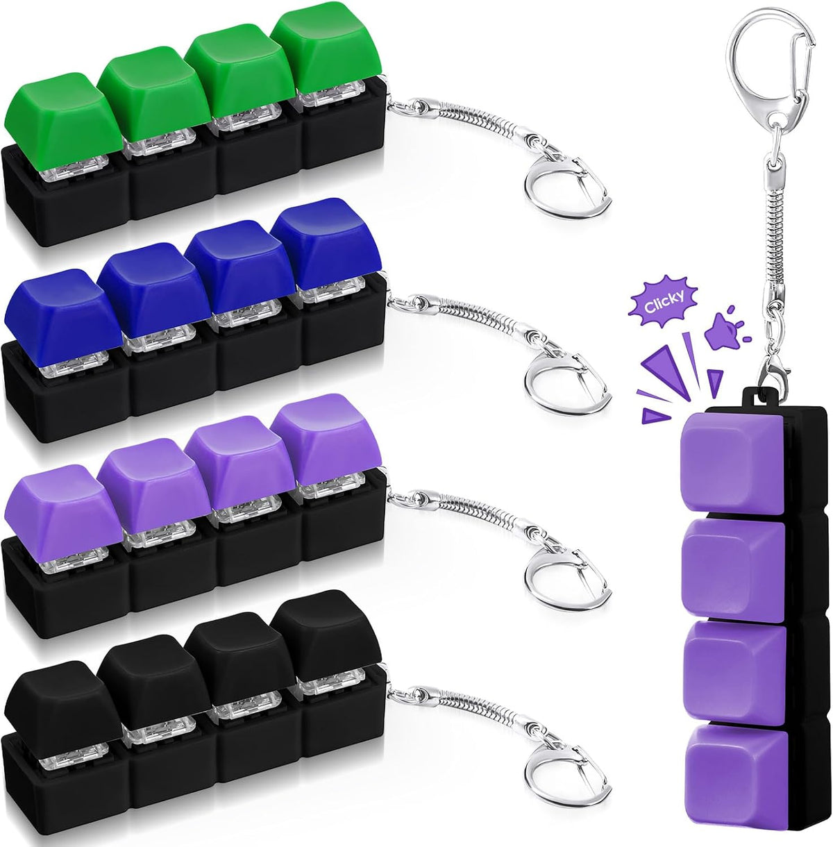 Halloscume 4 piezas de teclado para adultos, juguete para ansiedad...