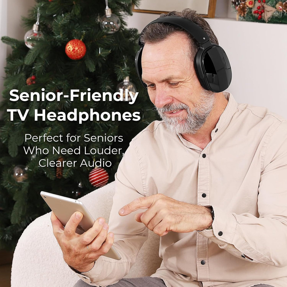 Daysnew - auriculares inalámbricos para TV con base de carga y tran...
