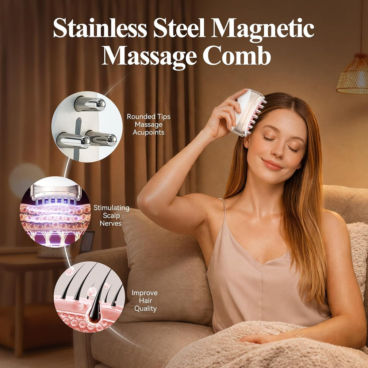 Herramienta eléctrica 2 en 1 PRO Gua Sha y peine de masaje para cue...