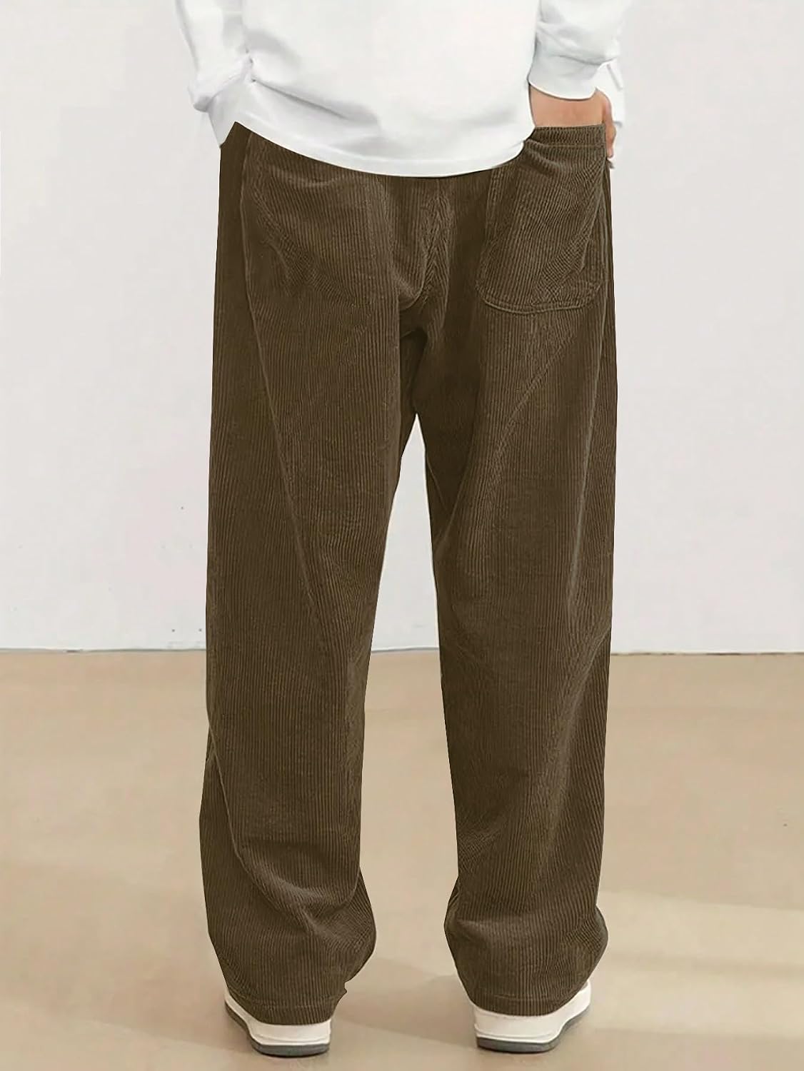 Hidkat Pantalones de corduroy casual para hombre, pantalones de pie...