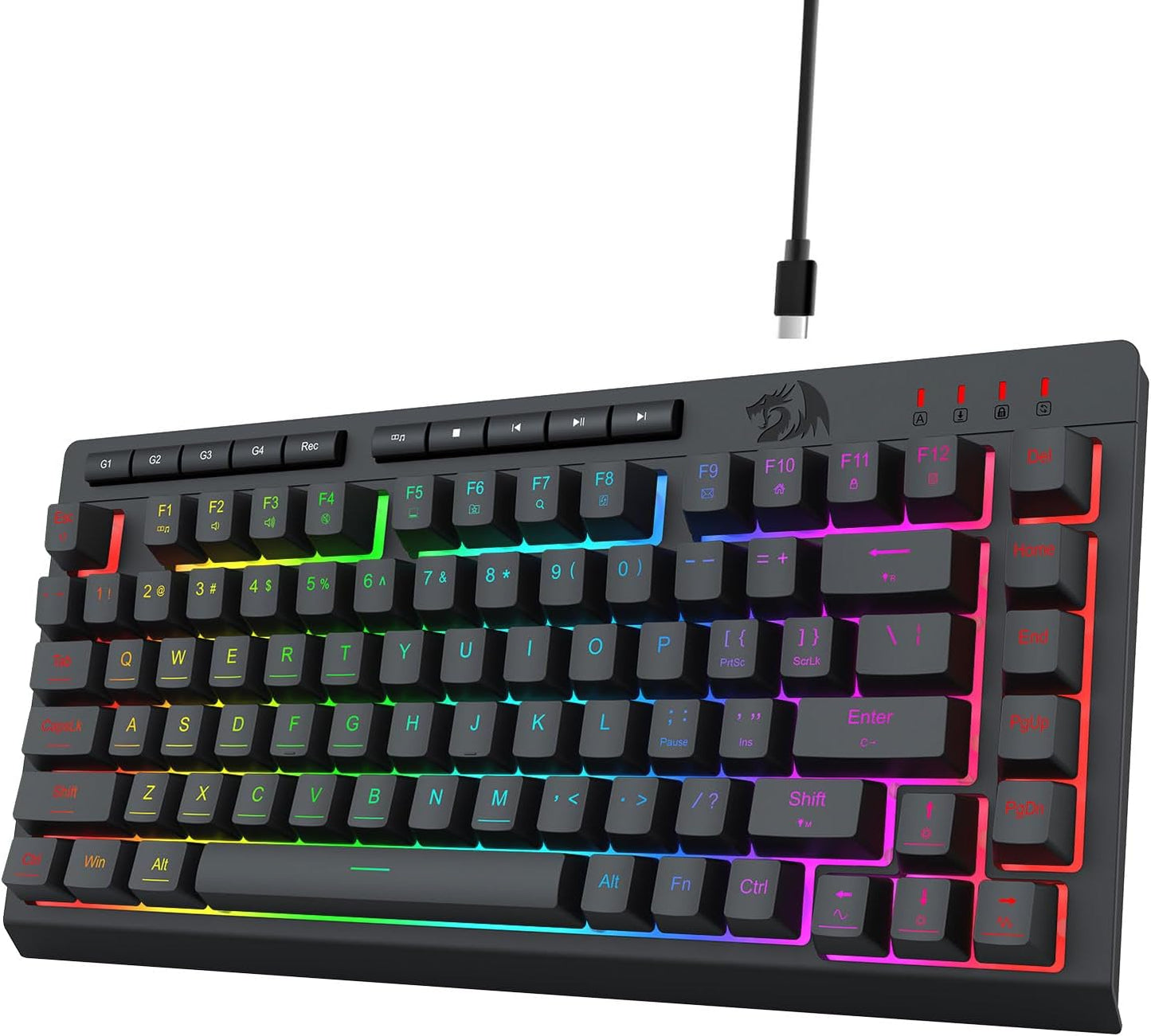 Redragon Teclado para juegos K524 75% con cable, retroiluminación R...