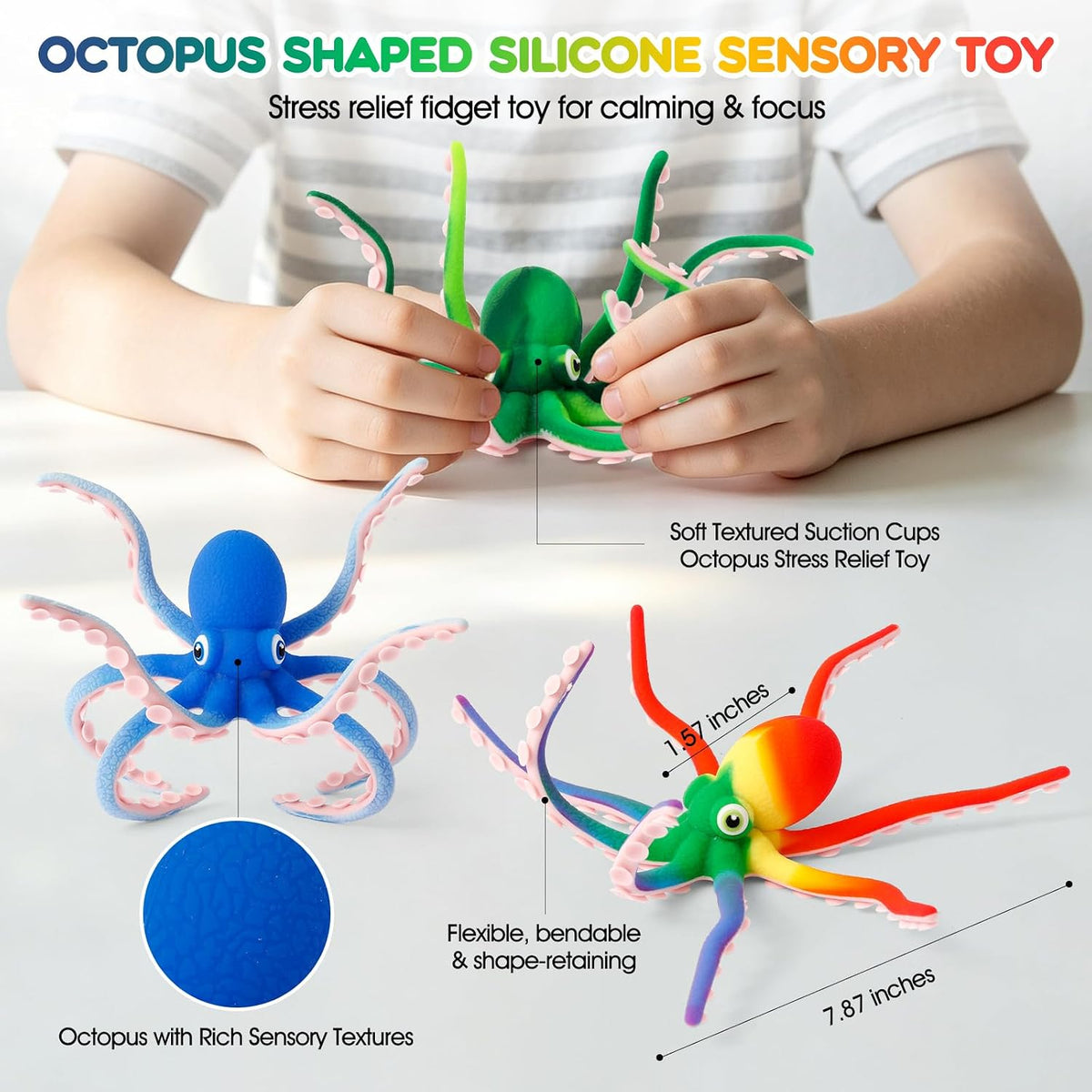 Juguete sensorial para ansiedad de pulpo, juguete sensorial para al...