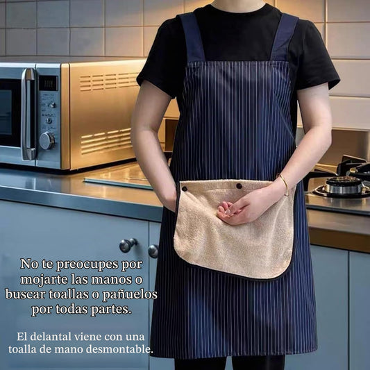 Agirlvct Paquete de 2 delantales de cocina con toallita de mano, re...