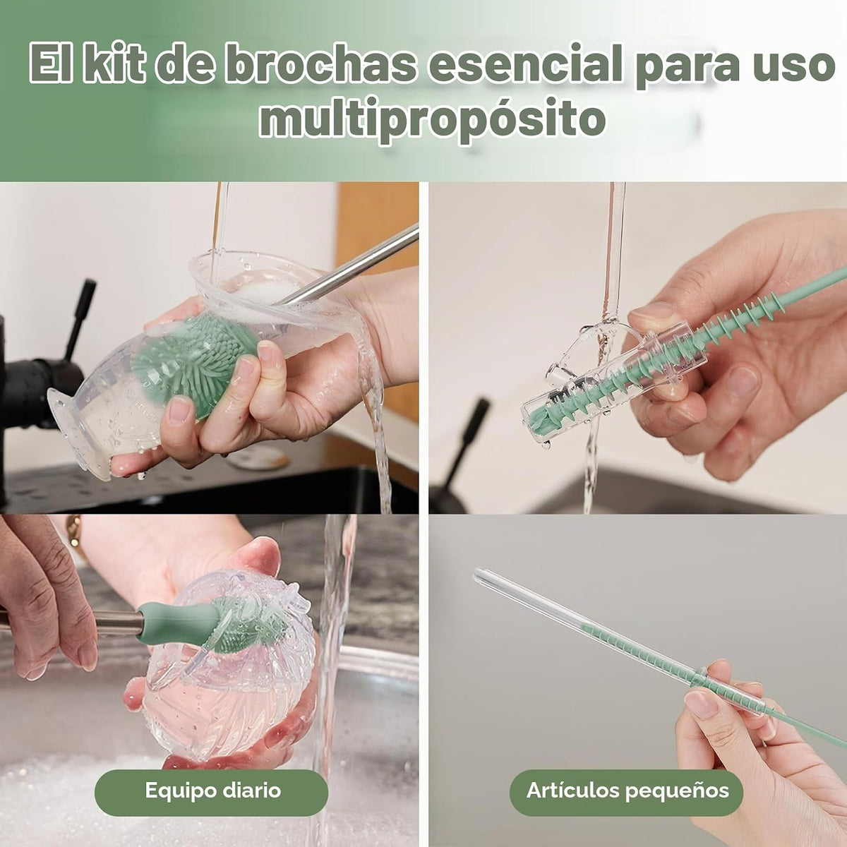 Kit de Cepillo de Limpieza de Silicona Haakaa - Cepillo Limpiador d...