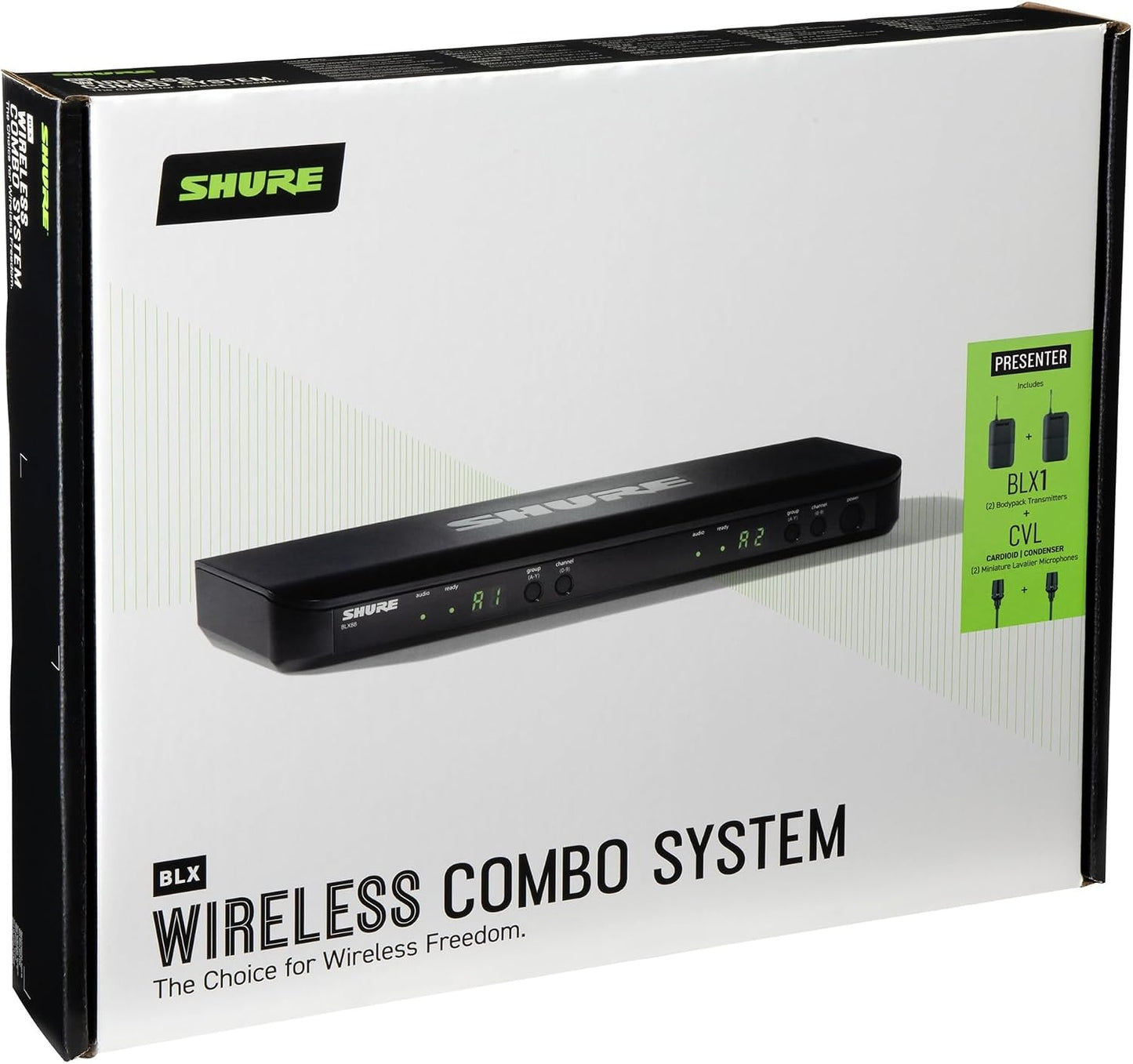 Sistema de micrófono inalámbrico Shure BLX188\/CVL - Vida de baterí...