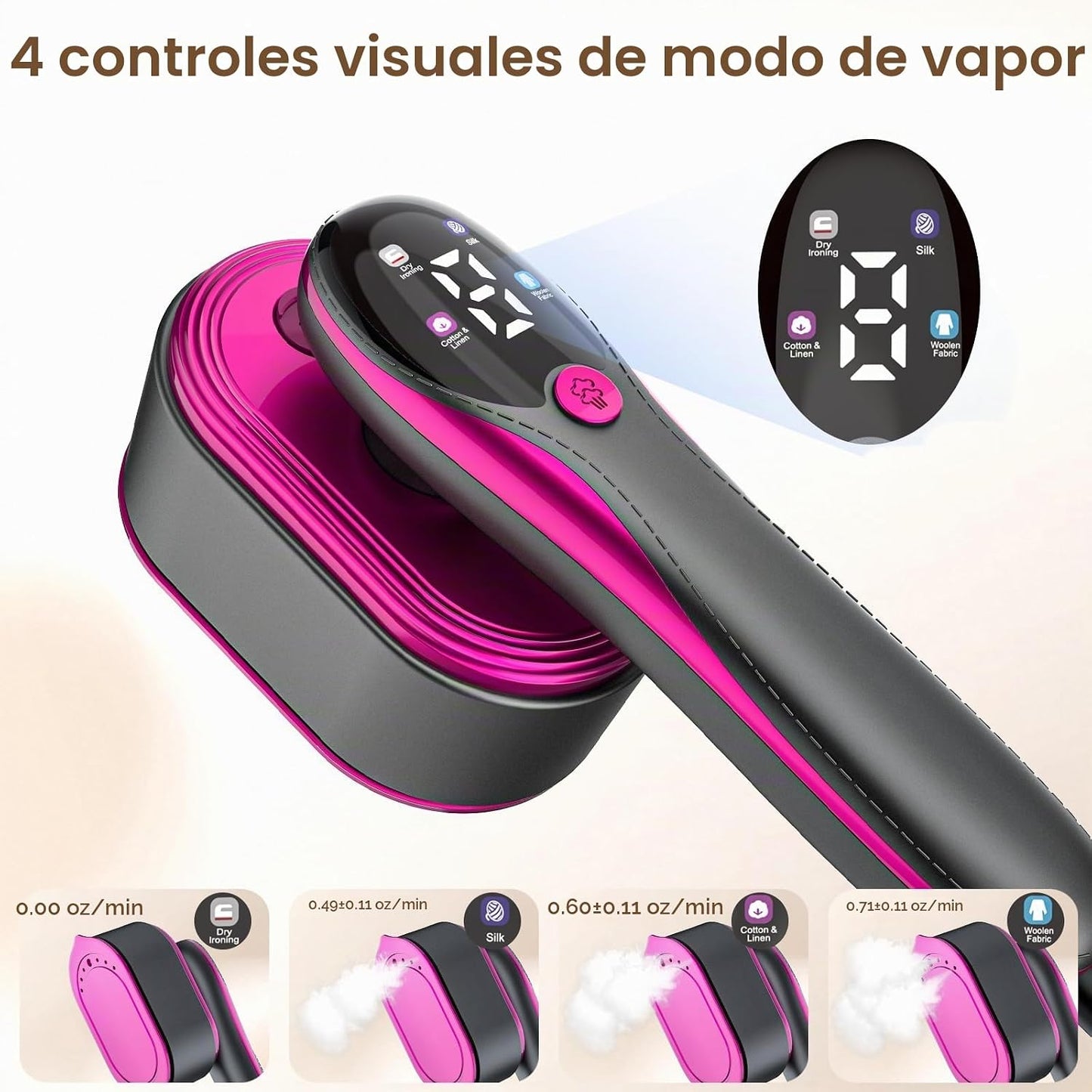 KOKABI Vaporizador de Viaje para Ropa, Plancha de Vapor Seco portát...