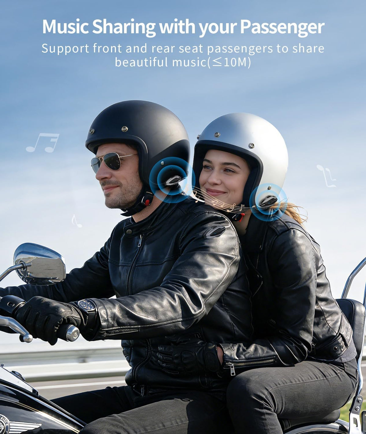JESIMAIK Intercomunicador Bluetooth para casco de motocicleta, casc...