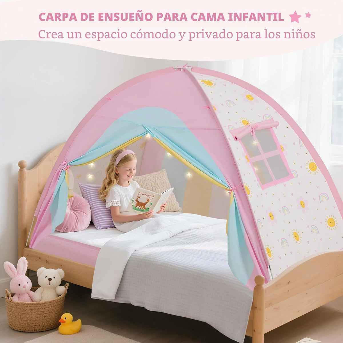 PIIKAGO Tienda de Cama Individual para Niños, Dosel de Cama Tamaño...