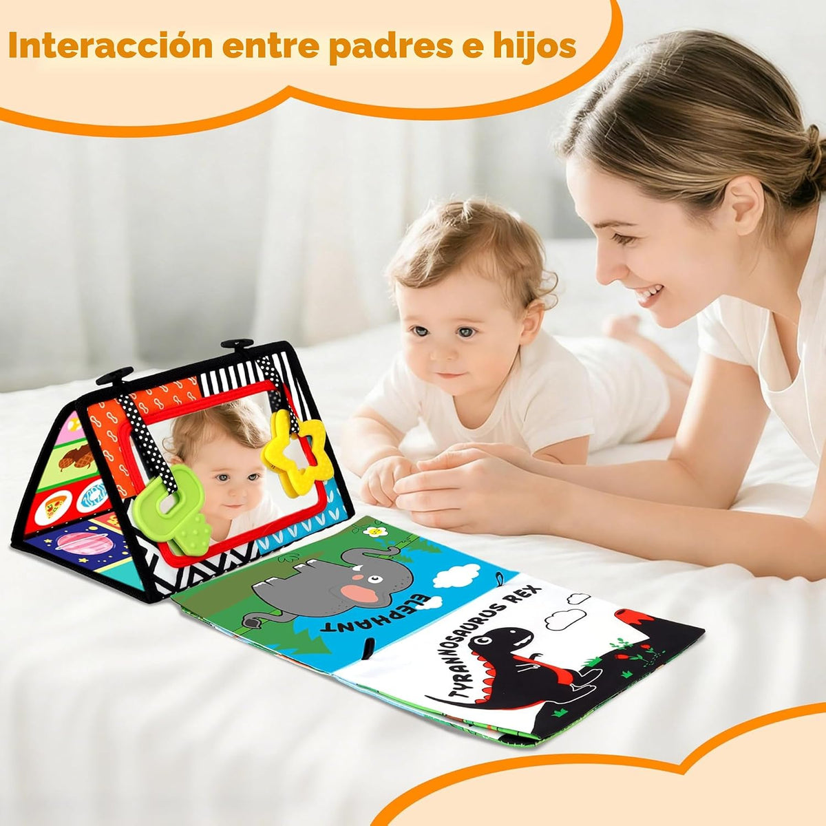 Juguetes para bebés 0-6 meses - Juego de tiempo de barriga en negro...