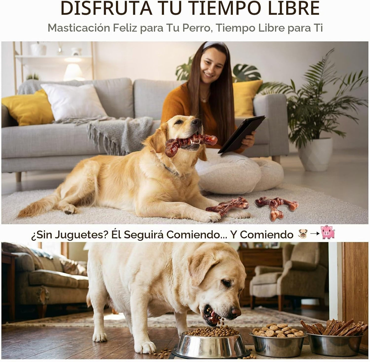 Kseroo - Paquete de 3 juguetes masticables indestructibles para per...