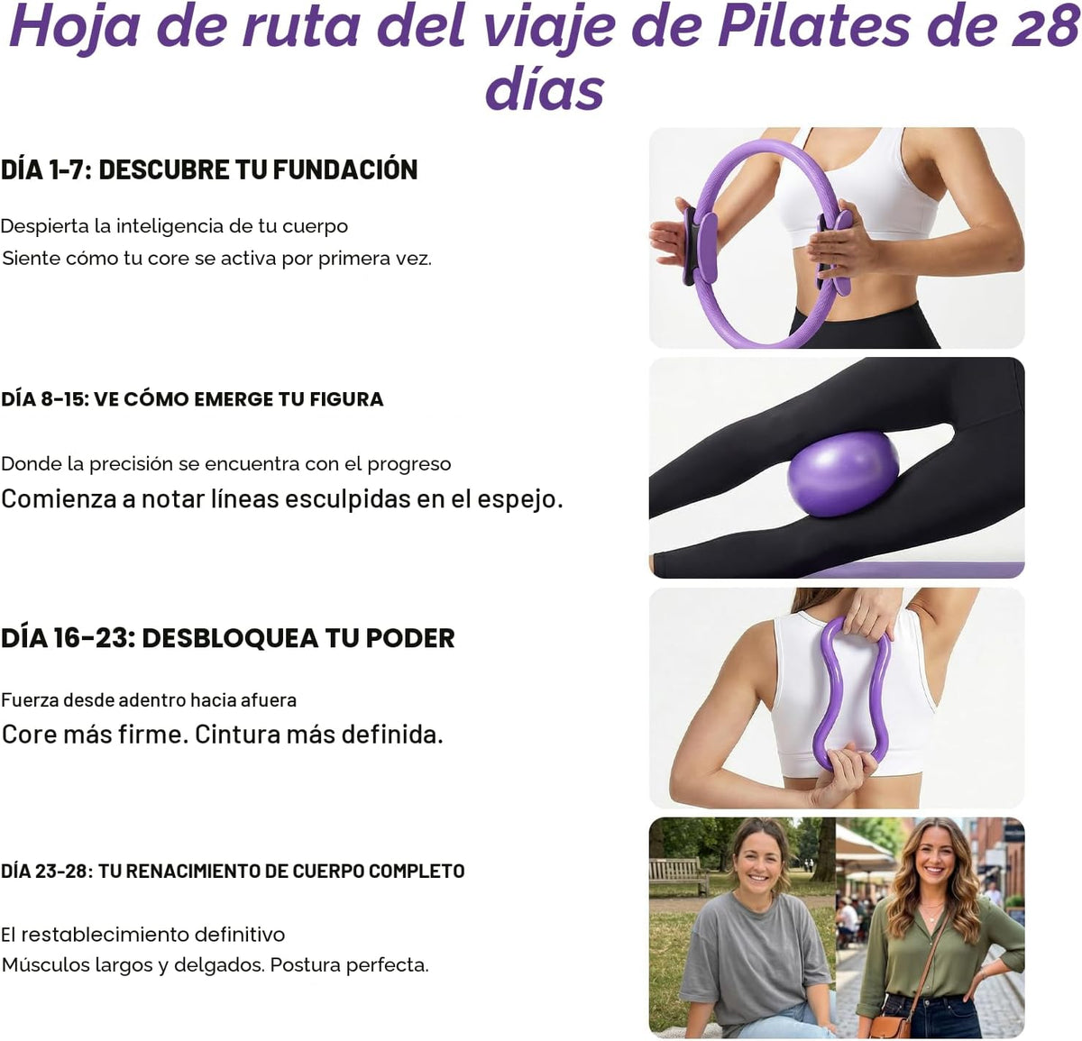ElaraFit Home Juego de anillo y pelota de pilates para mujeres con...