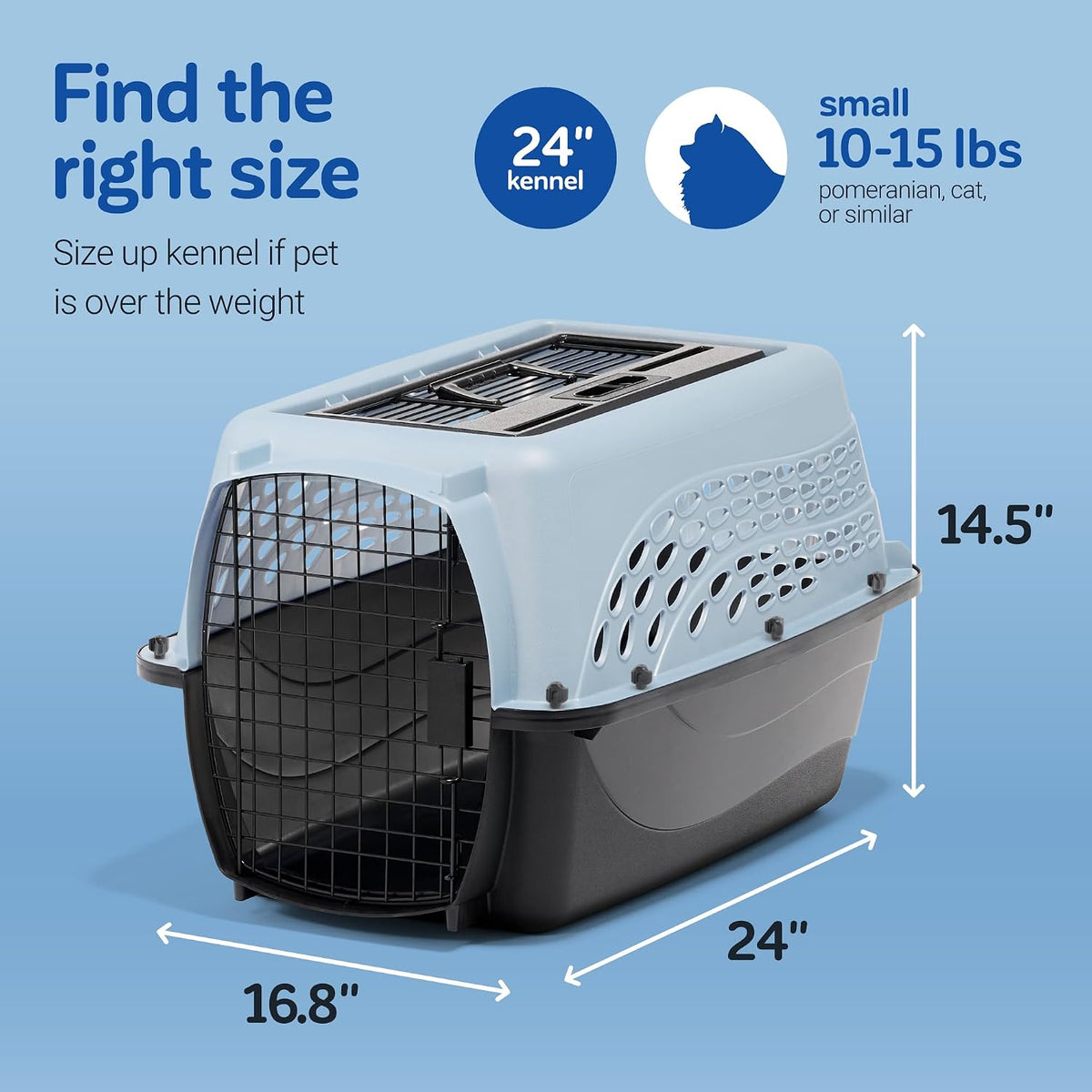 Petmate Caseta para mascotas de 24 pulgadas con carga superior de d...