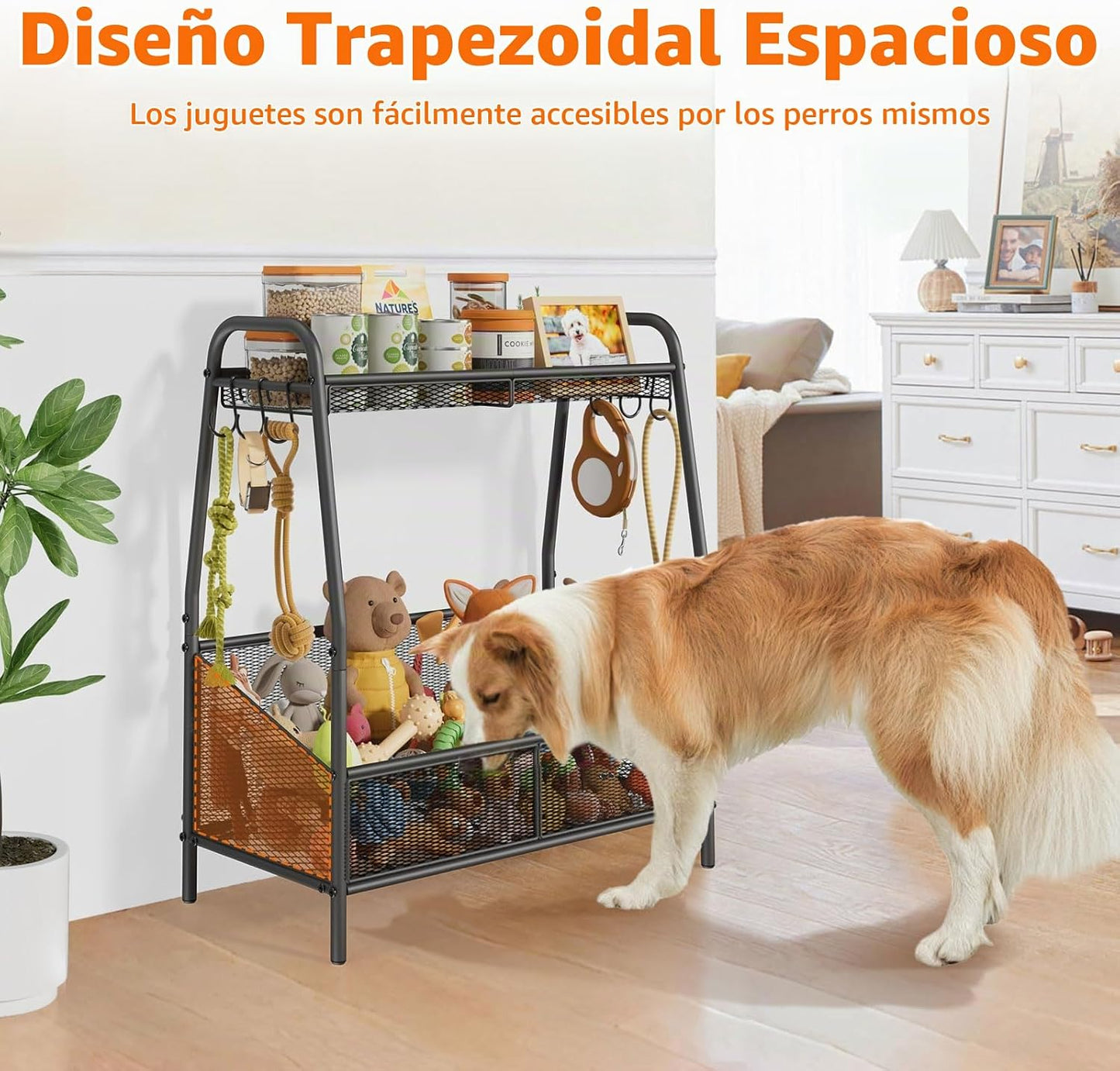 Lomivra Cesta de juguetes de metal completo para perros, 23.6 x 11....