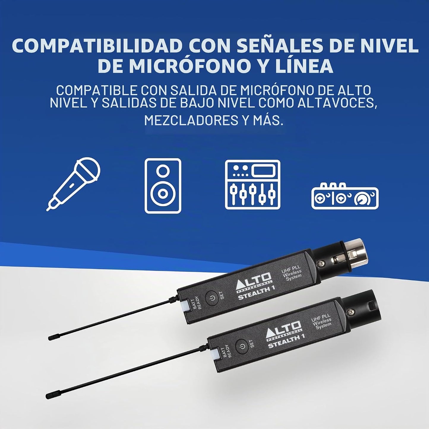 ALTO Sistema de audio inalámbrico Stealth 1 Mono UHF XLR | Juego de...