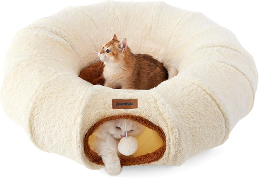 ZOMISIA Peekaboo - Cama de túnel para gatos de interior, lindo túne...