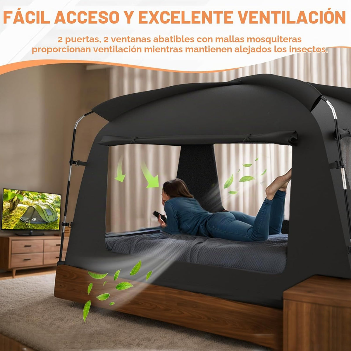 AYAMAYA Tienda de Cama, Carpas de Privacidad Interior Dosel de Cama...