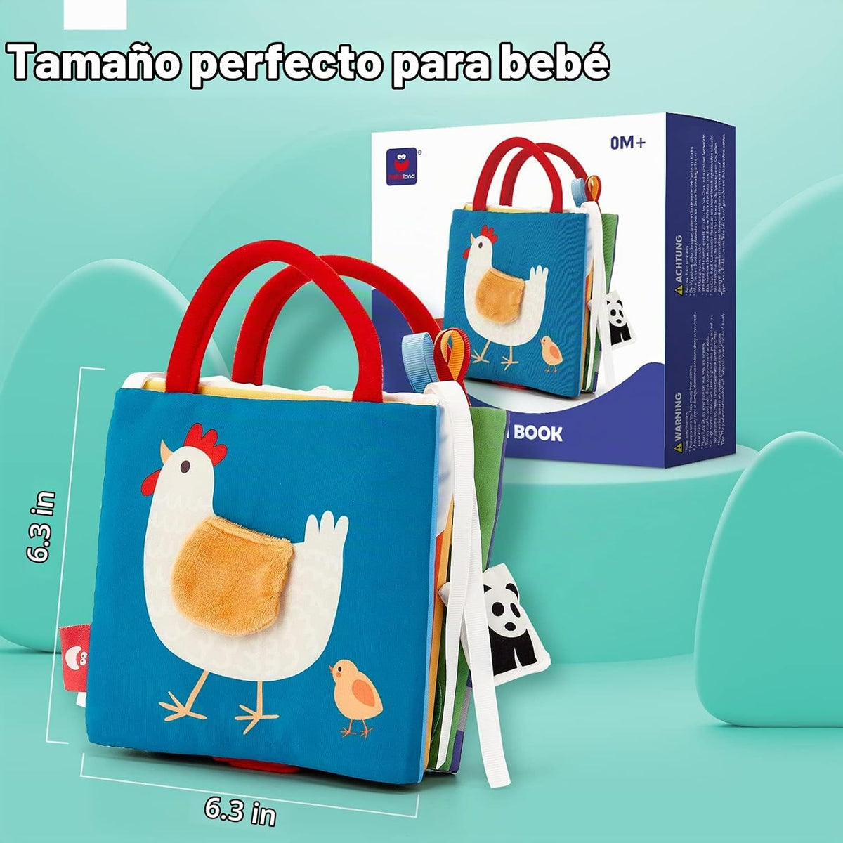hahaland Baby Books Juguetes para recién nacidos de doble cara de a...