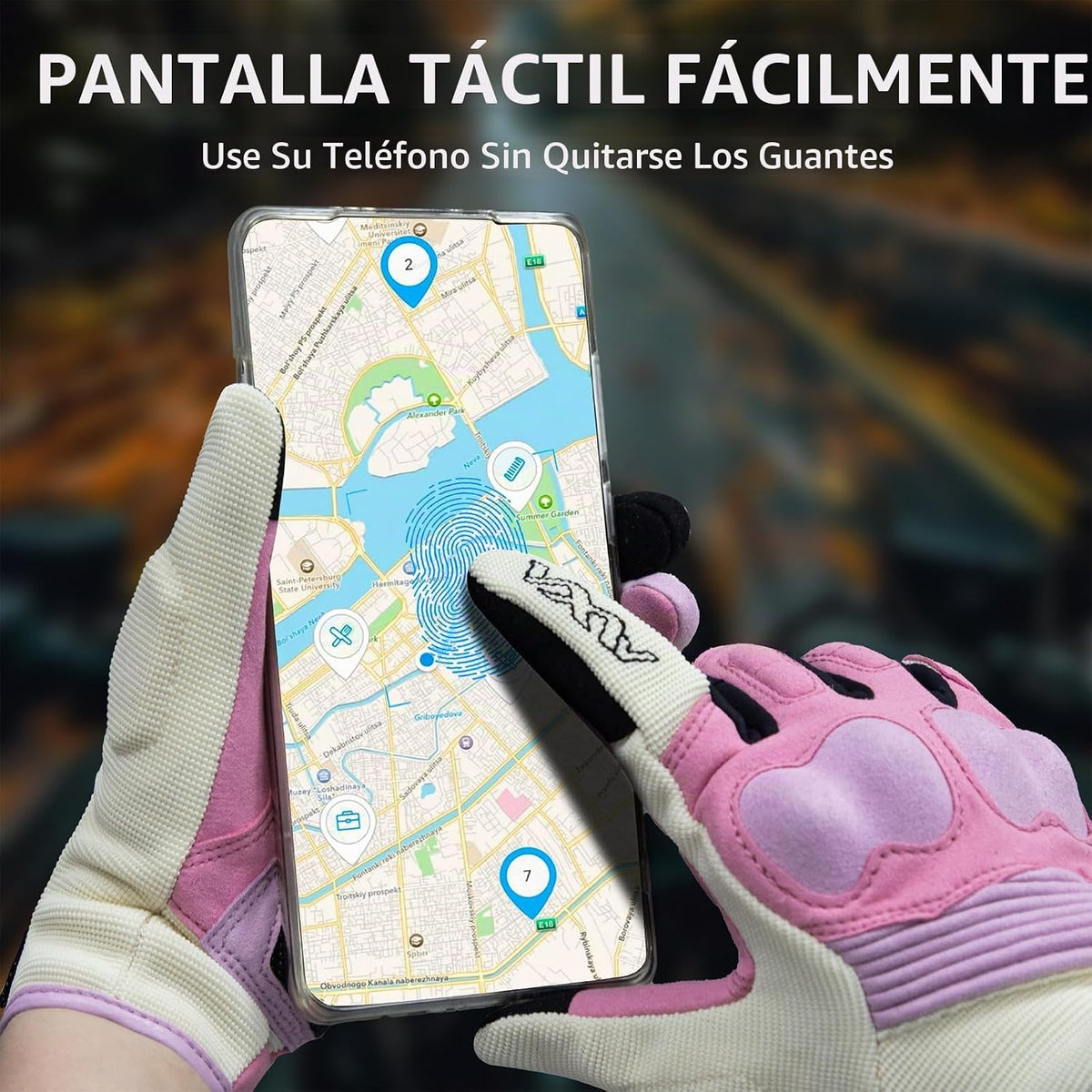 VXW Guantes de motocicleta para mujeres - con protección de palma y...
