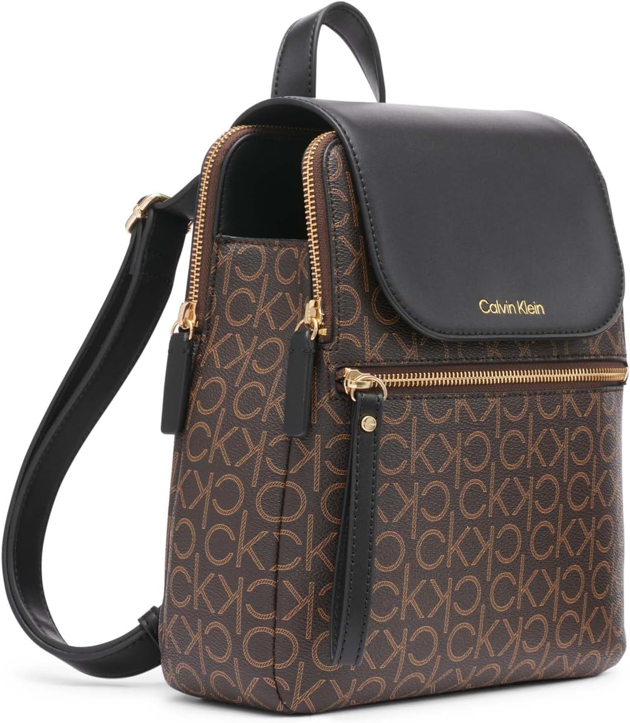 Calvin Klein mochila Elaine Signature Key Item con solapa para muje...