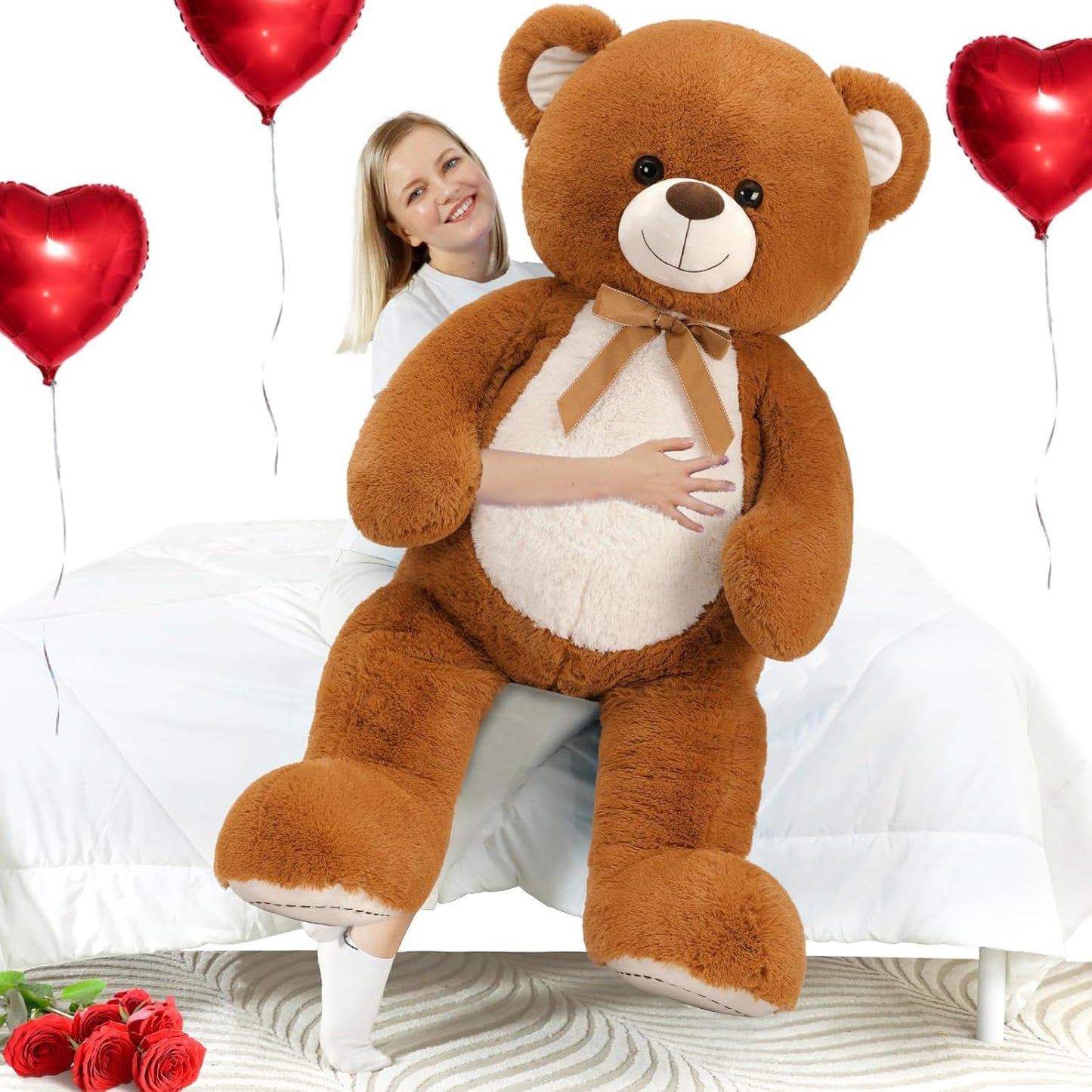 MorisMos Oso de peluche gigante de 4 pies, oso de peluche grande de...