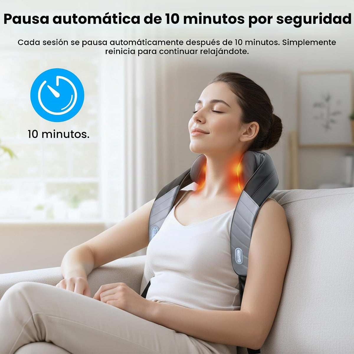 COMFIER Masajeador de cuello y hombros con calor, masajeador Shiats...