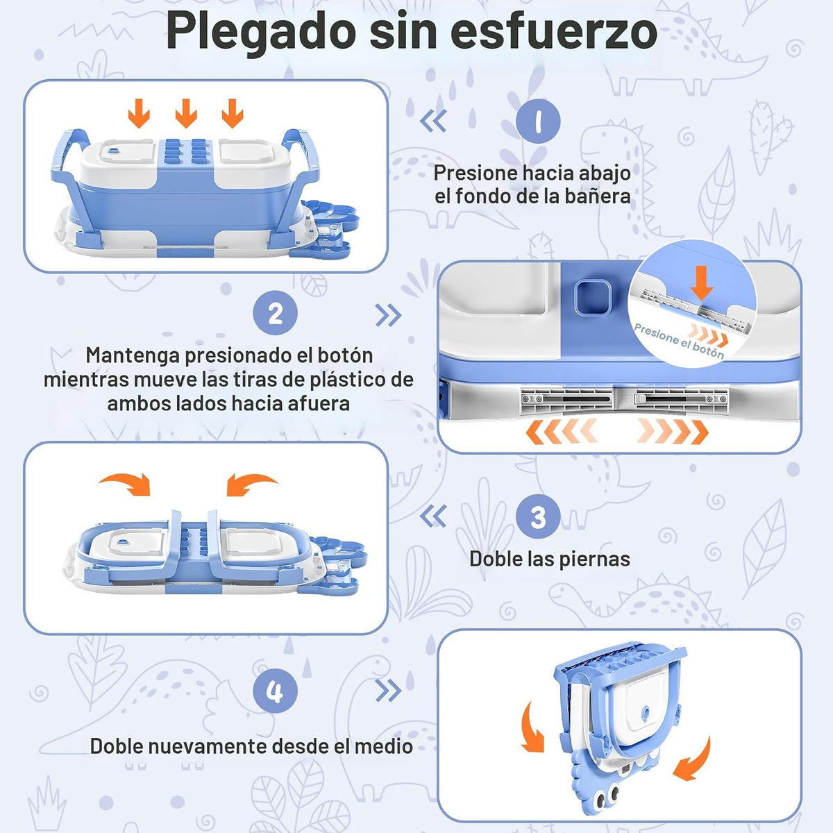 MoreFeel Bañera plegable para bebé recién nacido con termómetro y 1...