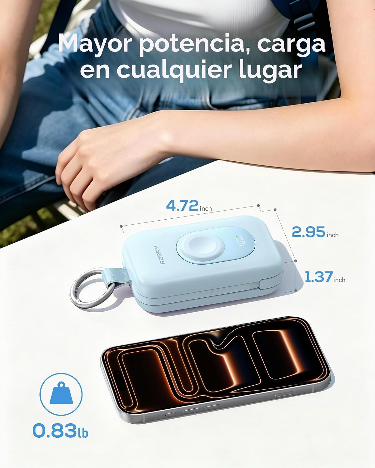 RORRY Cargador portátil CharmGo, 20000mAh PD 30W cargador portátil...