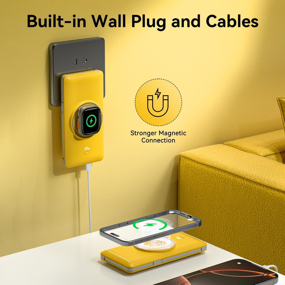LUCKYFELLOW Cargador portátil magnético de 10000 mAh para iWatch y...