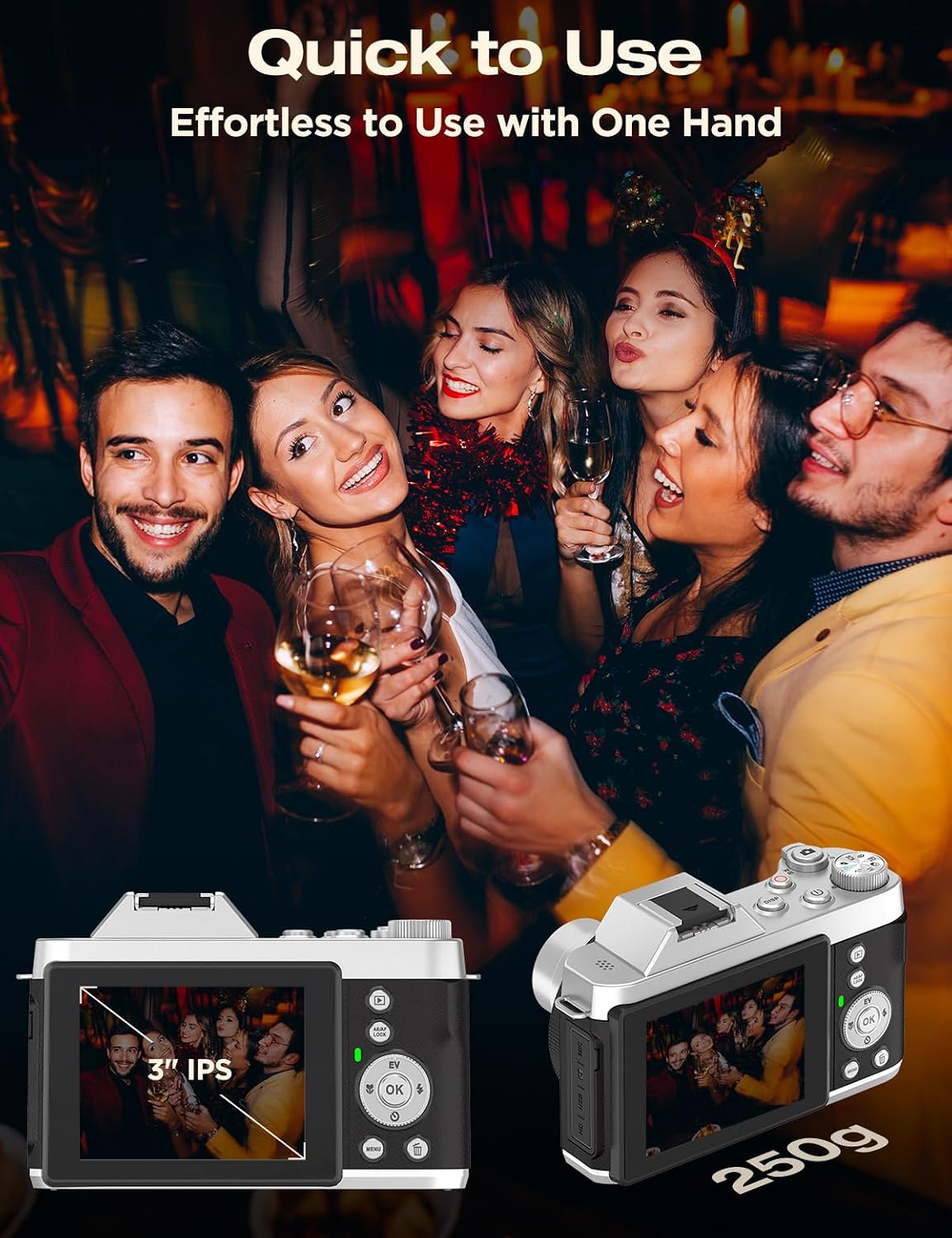 ASTYPHER Cámara Digital Retro Vintage 4K: Cámara de 64MP con Pantal...