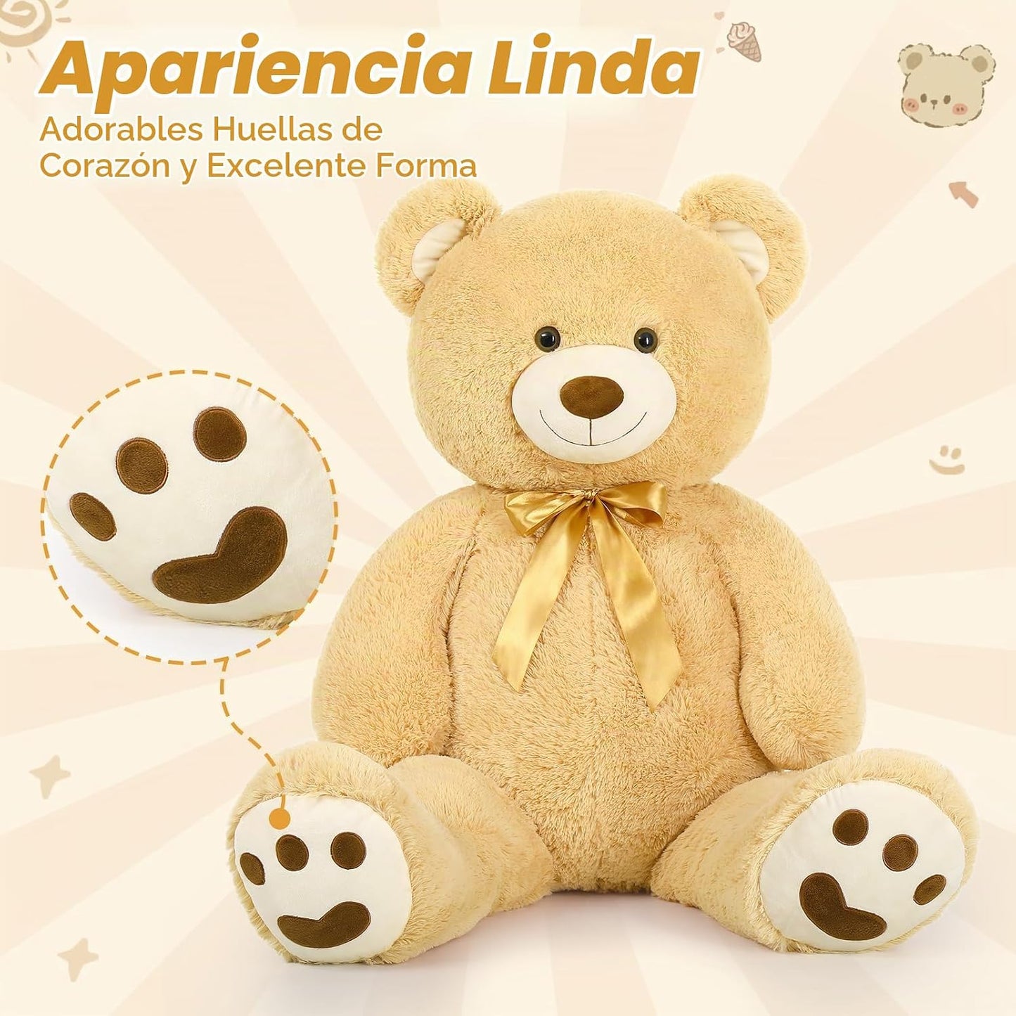 MorisMos Oso de Peluche Gigante de 5 pies, Animal de Peluche, Oso d...