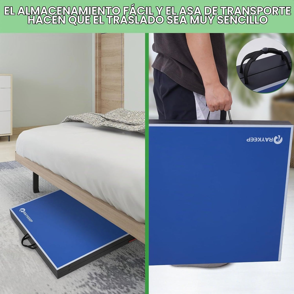 RAYKEEP Mini mesa de tenis de mesa plegable, mesa de ping pong port...