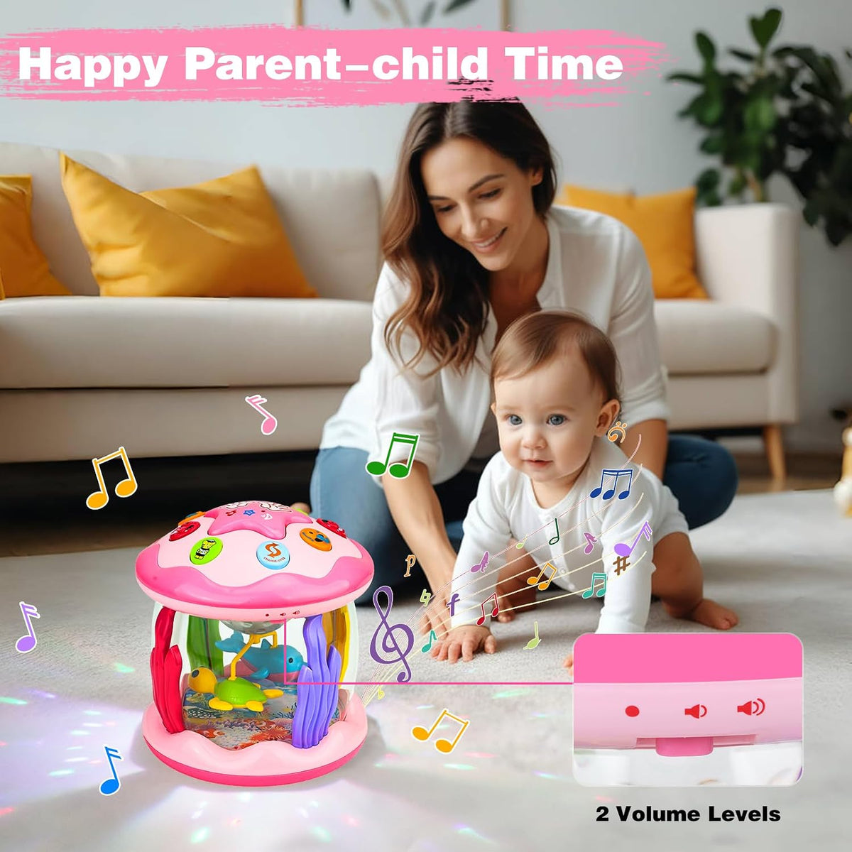 Juguetes para bebé niña de 0 a 6 meses: juguete giratorio musical c...